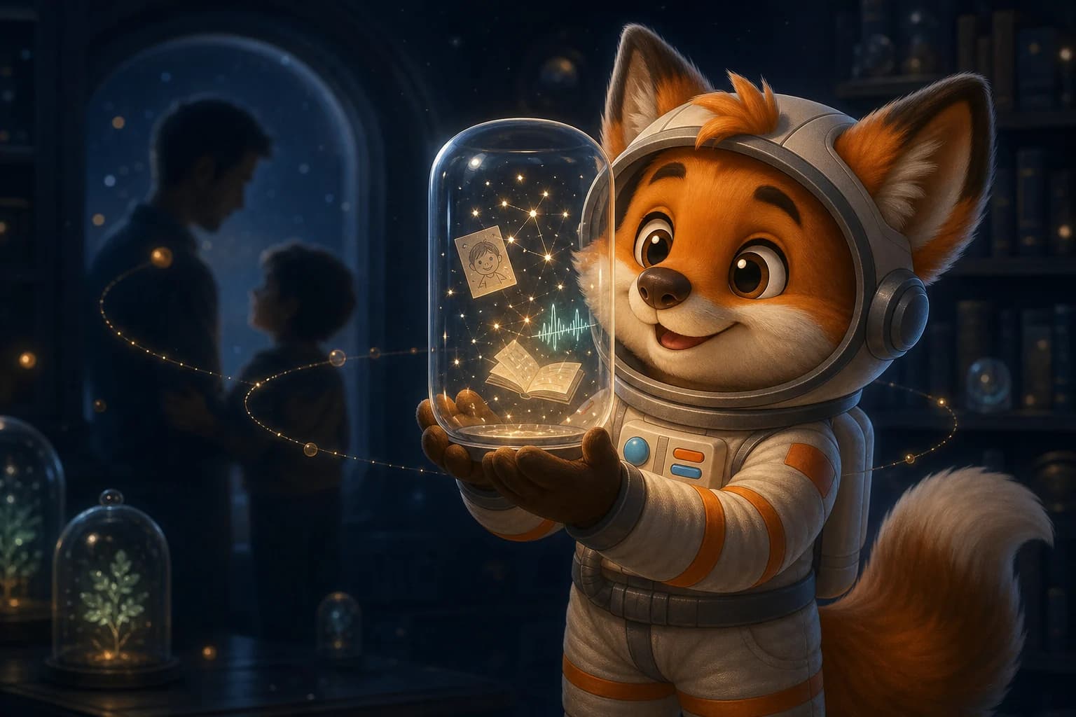 Nyo protège les souvenirs numériques d'une famille dans une capsule lumineuse