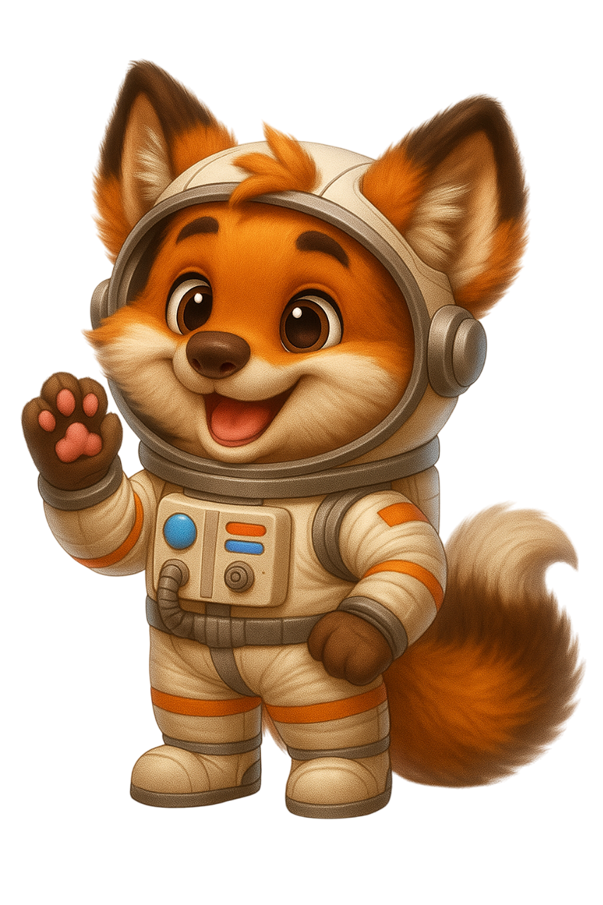 Nyo le renard astronaute - Mascotte Poko Plush
